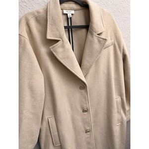 ON 34TH Women's Almond Wool Blend Long Coat XL Oversized Lapel Collar